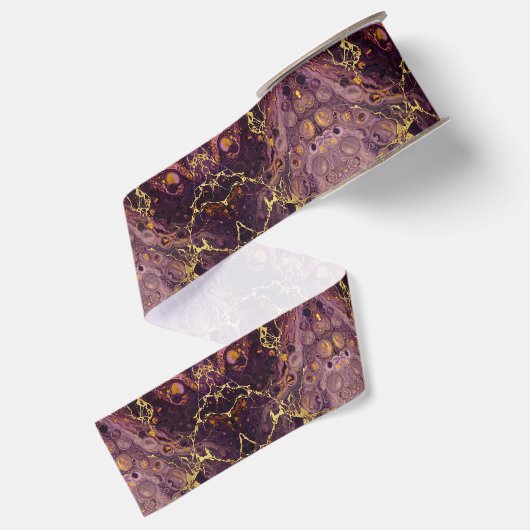 Luxe pruim paars en goud grosgrain lint (Achterkant)