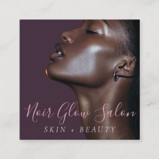 Luxe pruim roze zwart vrouw estheet square  vierkante visitekaartje