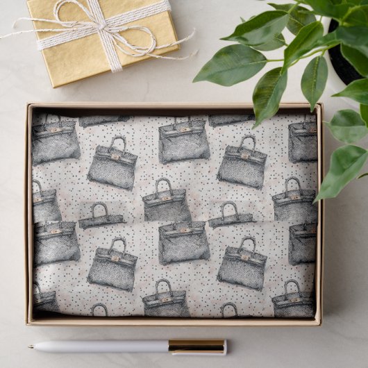 Luxe Python Handtassenpatroon op Blush Spikkel Bac Tissuepapier (Geschenk)