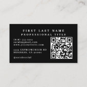 Luxe QR-code Art Deco Zakelijke Visitekaartjes (Achterkant)