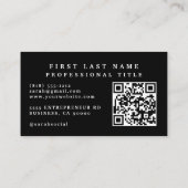 Luxe QR-code Art Deco Zakelijke Visitekaartjes (Achterkant)