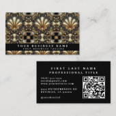 Luxe QR-code Art Deco Zakelijke Visitekaartjes (Voorkant / Achterkant)