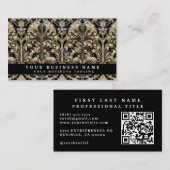 Luxe QR-code Art Deco Zakelijke Visitekaartjes (Voorkant / Achterkant)