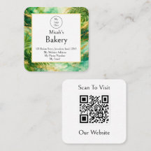 Luxe QR Code Bakkerij Groen Goud Waterverf