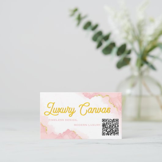 Luxe QR Code Beauty Visitekaartje (Staand voorkant)