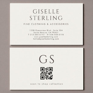 Luxe QR Code Boutique Mode Ivoor Visitekaartje