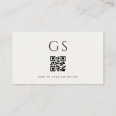 Luxe QR Code Boutique Mode Ivoor Visitekaartje (Achterkant)