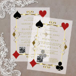 Luxe QR-code Roaring Twenties Art Deco Bruiloft Vellum Uitnodigingen<br><div class="desc">De uitnodiging is gedrukt op glad, semi-transparant vellumpapier, wat het een etherisch en verfijnd uiterlijk geeft. De zachte, melkachtige textuur van het papier creëert een subtiel gevoel van luxe, terwijl het een zwakke hint van het onderliggende ontwerp door laat schemeren. Glamoureuze en elegante vormgeving met moderne QR-code, gouden Art Deco-vorm...</div>