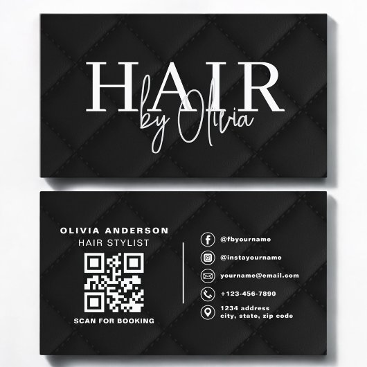 Luxe QR-code visitekaartje voor haarstylist van zw