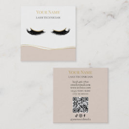 Luxe QR-code wimpertechnicus Vierkante Visitekaartje