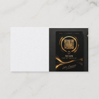 Luxe QR-code Zakelijke Kaart Ontwerp – Modern Zwar Visitekaartje
