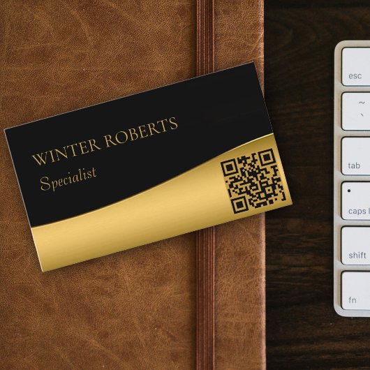 Luxe QR code zwart en goud professional Visitekaartje