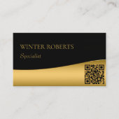 Luxe QR-code zwart en goud professioneel Visitekaartje (Voorkant)