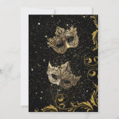 Luxe Quinceañera Masquerade Party Kaart (Achterkant)