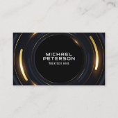 Luxe radiale gouden lijn | Modern Futuristisch Visitekaartje (Voorkant)