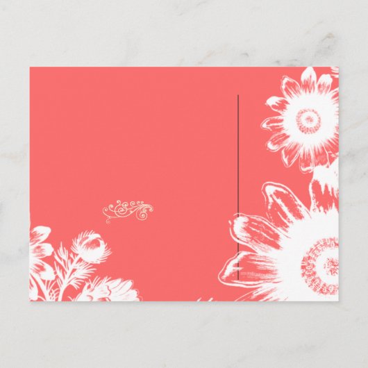 Luxe Radiance Koraal Roze Bloemen Budget Vriendeli Uitnodiging Briefkaart (Achterkant)