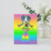 "Luxe" Rainbow Cyber Goth Hula Hoop Fae Postcard Briefkaart (Staand voorkant)