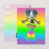 "Luxe" Rainbow Cyber Goth Hula Hoop Fae Postcard Briefkaart (Voorkant / Achterkant)