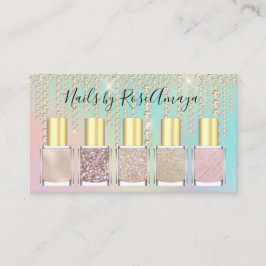 Luxe Rainbow Diamond Drip Nagellak Visitekaartje