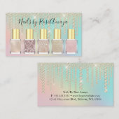 Luxe Rainbow Diamond Drip Nagellak Visitekaartje (Voorkant / Achterkant)