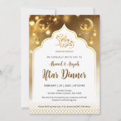 Luxe Ramadan Iftar-diner uitnodiging met gouden gl (Voorkant)