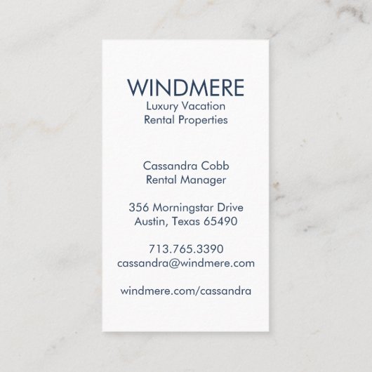 Luxe Real Estate Agent Realtor Property Manager Visitekaartje (Achterkant)