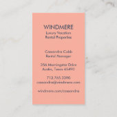 Luxe Real Estate Agent Realtor Property Manager Visitekaartje (Achterkant)