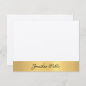 Luxe Real Kraft Paper Elegant Hand Script Gold Notitiekaartje (Voorkant / Achterkant)