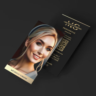 Luxe Realtor Foto Faux Gold Marketing Monogram Visitekaartje
