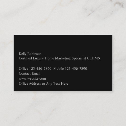 Luxe Realtor Monogram Visitekaartjes (Achterkant)