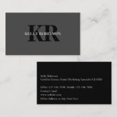 Luxe Realtor Monogram Visitekaartjes (Voorkant / Achterkant)