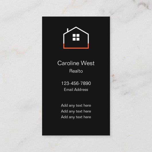 Luxe Realtor Portret Zijde Stijl Visitekaartjes (Achterkant)