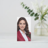 Luxe Realtor Portret Zijde Stijl Visitekaartjes (Staand voorkant)