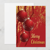 Luxe red and gold Christmas Ornaments  Feestdagenkaart (Voorkant / Achterkant)