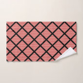 LUXE RED BLACK STRIPE GRID BATH TOWEL SET BAD HANDDOEK (Handdoek)