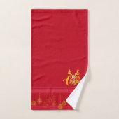 Luxe Red en Gold Kerstmis Bad Handdoek (Handdoek)