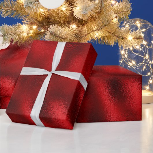 Luxe Red Faux Foil Cadeaupapier (Feestdagen)