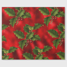 Luxe Red Faux Folie, Green Holly, Rode bessen