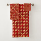 LUXE RED GOLD BATHROOM TOWEL SET BAD HANDDOEK (Insitu)