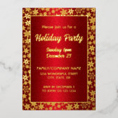 Luxe Red Gold Creëer Uw Elegant Script Folie Uitnodiging (Voorkant)