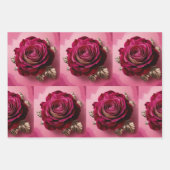 Luxe Red Rose Wrapping Paper Set (Voorkant 3)