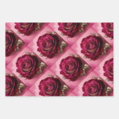 Luxe Red Rose Wrapping Paper Set (Voorkant 2)