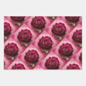 Luxe Red Rose Wrapping Paper Set (Voorkant)