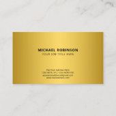 Luxe Regal Gold Lijst op zwart Visitekaartje (Achterkant)