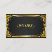 Luxe Regal Gold Lijst op zwart Visitekaartje (Voorkant)