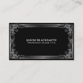 Luxe Regal Silver Lijst op zwart Visitekaartje (Voorkant)