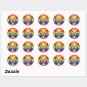 Luxe Regenboog Vlinder Cirkel Ronde Sticker (Vel)