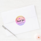 Luxe regenbooglitter Elegant Eenvoudig Dank je Ronde Sticker (Envelop)