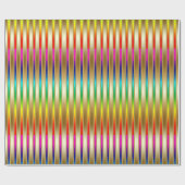 Luxe regenboogstrips op gouden achtergrond cadeaupapier (Vlak)