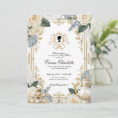 Luxe Regency Wintertheepartij bruidsuitnodiging Kaart (Staand voorkant)